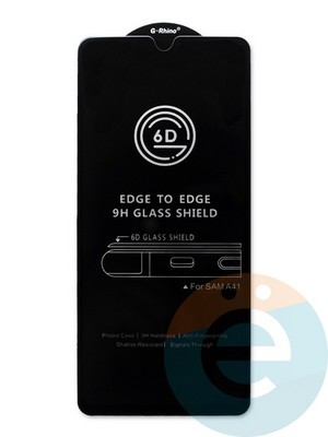 Защитное стекло 6D с полной проклейкой на Samsung Galaxy A41 черное - фото 45251