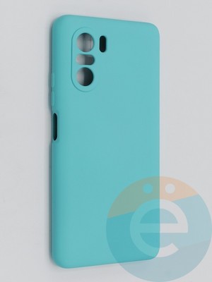 Накладка Silicone Cover (без логотипа, с защитой камеры) для Poco F3 бирюзовая - фото 45276