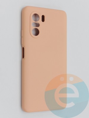 Накладка Silicone Cover (без логотипа, с защитой камеры) для Poco F3 пудровая - фото 45280