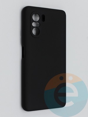 Накладка Silicone Cover (без логотипа, с защитой камеры) для Poco F3 черная - фото 45283