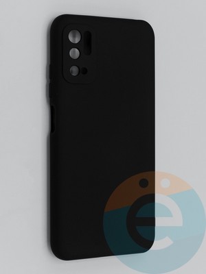 Накладка Silicone Cover (без логотипа, с защитой камеры) для Poco M3 Pro/Redmi Note 10 5G черная - фото 45291