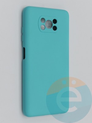 Накладка Silicone Cover (без логотипа, с защитой камеры) для Poco X3/X3 Pro бирюзовая - фото 45292