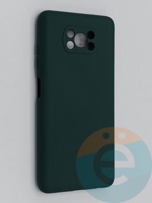 Накладка Silicone Cover (без логотипа, с защитой камеры) для Poco X3/X3 Pro зеленая - фото 45293