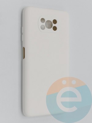Накладка Silicone Cover (без логотипа, с защитой камеры) для Poco X3/X3 Pro молочная - фото 45295