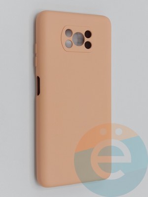 Накладка Silicone Cover (без логотипа, с защитой камеры) для Poco X3/X3 Pro пудровая - фото 45296