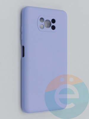 Накладка Silicone Cover (без логотипа, с защитой камеры) для Poco X3/X3 Pro сиреневая - фото 45298