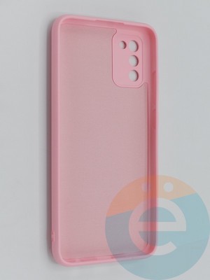 Накладка Silicone Cover (без логотипа, с защитой камеры) для Samsung Galaxy A02S розовая - фото 45305