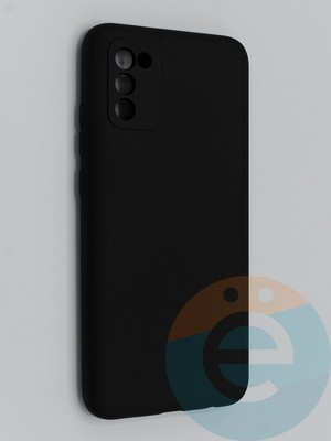 Накладка Silicone Cover (без логотипа, с защитой камеры) для Samsung Galaxy A02S черная - фото 45307