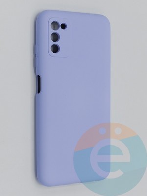 Накладка Silicone Cover (без логотипа, с защитой камеры) для Samsung Galaxy A03S сиреневая - фото 45314