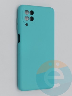Накладка Silicone Cover (без логотипа, с защитой камеры) для Samsung Galaxy A12 бирюзовая - фото 45316