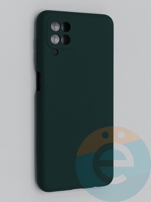 Накладка Silicone Cover (без логотипа, с защитой камеры) для Samsung Galaxy A12 зеленая - фото 45317