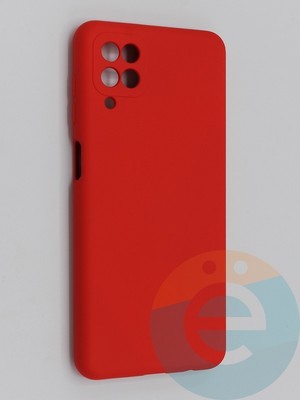 Накладка Silicone Cover (без логотипа, с защитой камеры) для Samsung Galaxy A12 красная - фото 45318