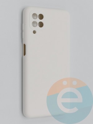 Накладка Silicone Cover (без логотипа, с защитой камеры) для Samsung Galaxy A12 молочная - фото 45319