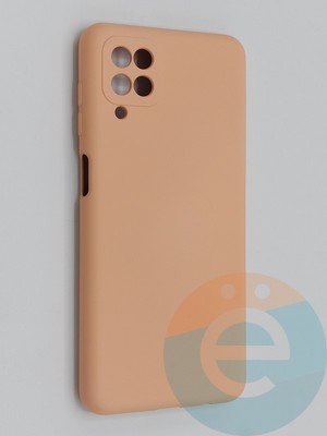 Накладка Silicone Cover (без логотипа, с защитой камеры) для Samsung Galaxy A12 пудровая - фото 45320