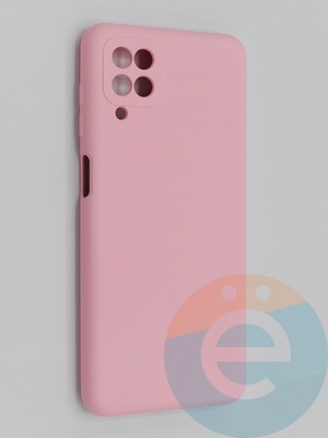 Накладка Silicone Cover (без логотипа, с защитой камеры) для Samsung Galaxy A12 розовая - фото 45321
