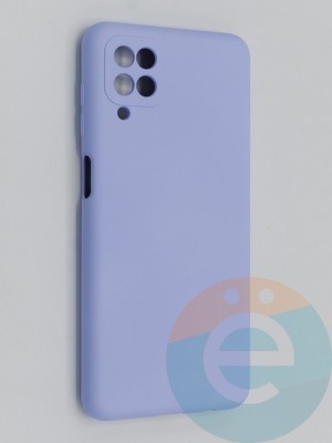 Накладка Silicone Cover (без логотипа, с защитой камеры) для Samsung Galaxy A12 сиреневая - фото 45322