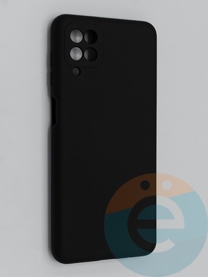Накладка Silicone Cover (без логотипа, с защитой камеры) для Samsung Galaxy A12 черная - фото 45323