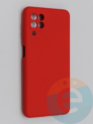 Накладка Silicone Cover (без логотипа, с защитой камеры) для Samsung Galaxy A22 4G красная - фото 45326
