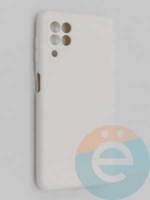 Накладка Silicone Cover (без логотипа, с защитой камеры) для Samsung Galaxy A22 4G молочная - фото 45327