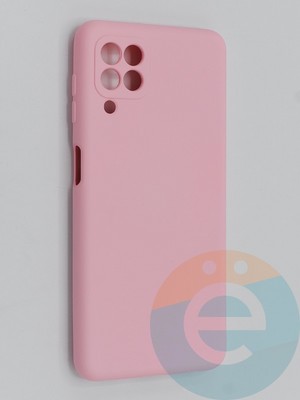 Накладка Silicone Cover (без логотипа, с защитой камеры) для Samsung Galaxy A22 4G розовая - фото 45329