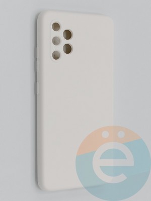 Накладка Silicone Cover (без логотипа, с защитой камеры) для Samsung Galaxy A32 4G молочная - фото 45335