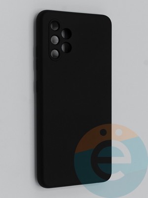 Накладка Silicone Cover (без логотипа, с защитой камеры) для Samsung Galaxy A32 4G черная - фото 45339