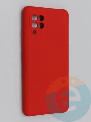 Накладка Silicone Cover (без логотипа, с защитой камеры) для Samsung Galaxy A42 красная - фото 45342