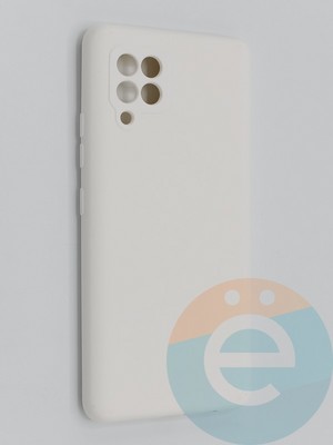 Накладка Silicone Cover (без логотипа, с защитой камеры) для Samsung Galaxy A42 молочная - фото 45343