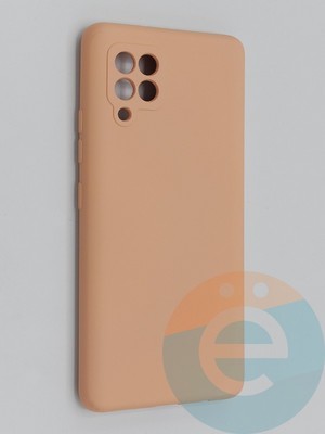 Накладка Silicone Cover (без логотипа, с защитой камеры) для Samsung Galaxy A42 пудровая - фото 45344