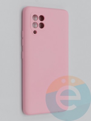 Накладка Silicone Cover (без логотипа, с защитой камеры) для Samsung Galaxy A42 розовая - фото 45345