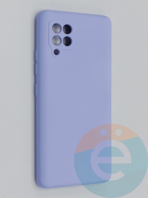 Накладка Silicone Cover (без логотипа, с защитой камеры) для Samsung Galaxy A42 сиреневая - фото 45346