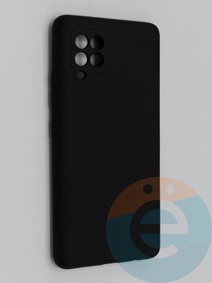 Накладка Silicone Cover (без логотипа, с защитой камеры) для Samsung Galaxy A42 черная - фото 45347