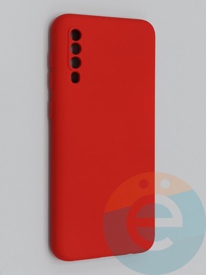 Накладка Silicone Cover (без логотипа, с защитой камеры) для Samsung Galaxy A50 красная - фото 45350