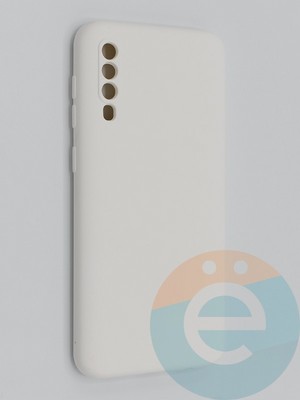 Накладка Silicone Cover (без логотипа, с защитой камеры) для Samsung Galaxy A50 молочная - фото 45351