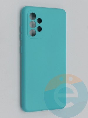 Накладка Silicone Cover (без логотипа, с защитой камеры) для Samsung Galaxy A52 бирюзовая - фото 45356