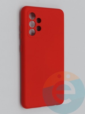 Накладка Silicone Cover (без логотипа, с защитой камеры) для Samsung Galaxy A52 красная - фото 45358