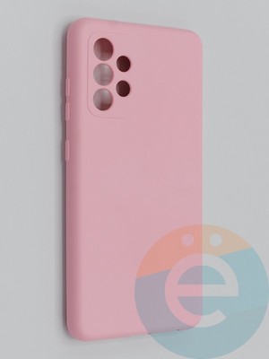 Накладка Silicone Cover (без логотипа, с защитой камеры) для Samsung Galaxy A52 розовая - фото 45361