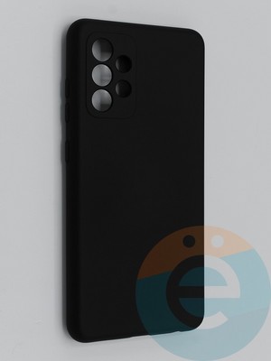Накладка Silicone Cover (без логотипа, с защитой камеры) для Samsung Galaxy A52 черная - фото 45363