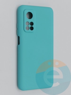 Накладка Silicone Cover (без логотипа, с защитой камеры) для Xiaomi Mi 10T Pro бирюзовая - фото 45364