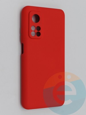 Накладка Silicone Cover (без логотипа, с защитой камеры) для Xiaomi Mi 10T Pro красная - фото 45366