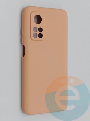 Накладка Silicone Cover (без логотипа, с защитой камеры) для Xiaomi Mi 10T Pro пудровая - фото 45368