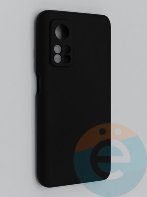 Накладка Silicone Cover (без логотипа, с защитой камеры) для Xiaomi Mi 10T Pro черная - фото 45371