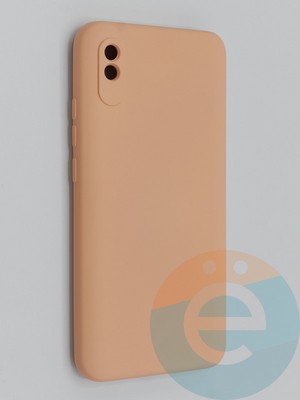 Накладка Silicone Cover (без логотипа, с защитой камеры) для Xiaomi Redmi 9A пудровая - фото 45384