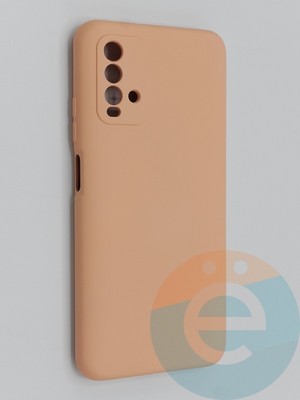 Накладка Silicone Cover (без логотипа, с защитой камеры) для Xiaomi Redmi 9T пудровая - фото 45400