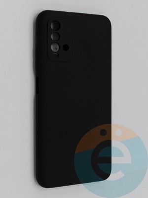 Накладка Silicone Cover (без логотипа, с защитой камеры) для Xiaomi Redmi 9T черная - фото 45403