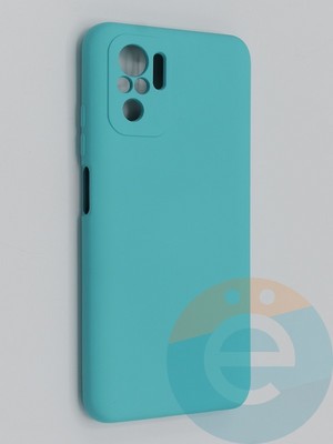 Накладка Silicone Cover (без логотипа, с защитой камеры) для Xiaomi Redmi Note 10 4G/Poco M5S бирюзовая - фото 45404