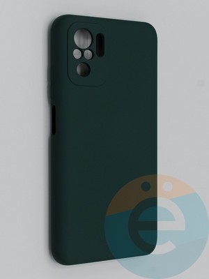 Накладка Silicone Cover (без логотипа, с защитой камеры) для Xiaomi Redmi Note 10 4G/Poco M5S зеленая - фото 45405