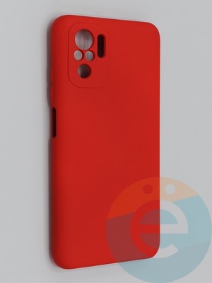 Накладка Silicone Cover (без логотипа, с защитой камеры) для Xiaomi Redmi Note 10 4G/Poco M5S красная - фото 45406