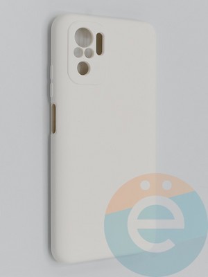 Накладка Silicone Cover (без логотипа, с защитой камеры) для Xiaomi Redmi Note 10 4G/Poco M5S молочная - фото 45407