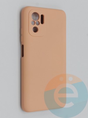 Накладка Silicone Cover (без логотипа, с защитой камеры) для Xiaomi Redmi Note 10 4G/Poco M5S пудровая - фото 45408